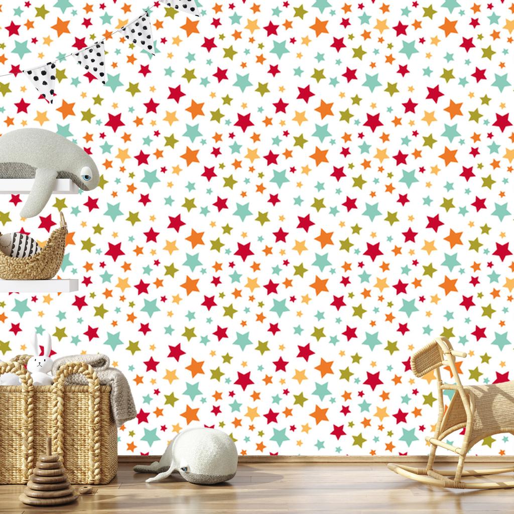 Colorful Stars Wallpaper for Living Room and Bedroom 50x1000
