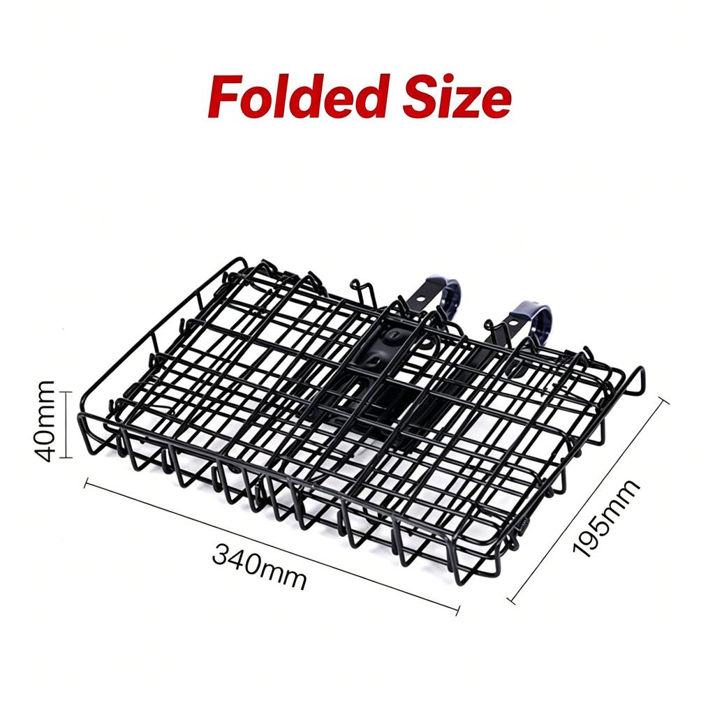 Bike Basket, Heavy-Duty Metal Wire Bicycle Basket with Hooks, Quick Install, Rust-Resistant, Large Capacity for Grocery Shopping Pets Daily Commuting