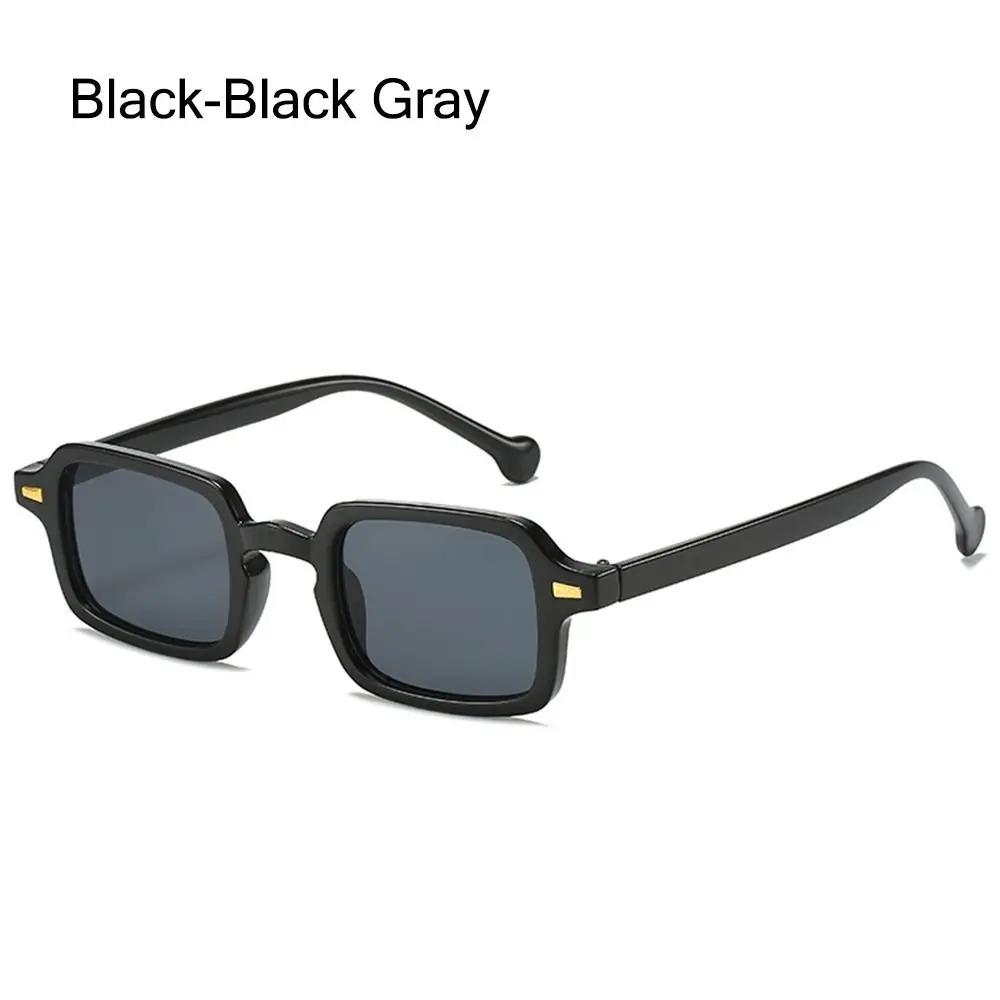 Sun Glasses Casual Men UV400 Protection Rivets Decoration Vintage Women Rectangle Luxurious