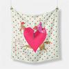 53cm Ladies Lovely Heart Printed Decorated Small Square Scarf Foulard Hijabs For Women