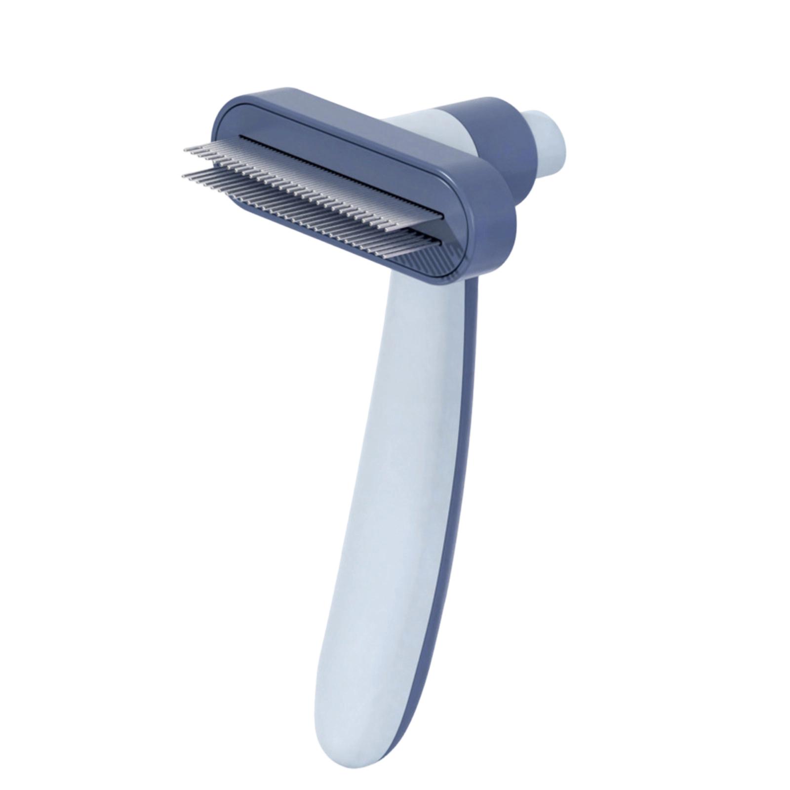 

Pet Grooming Brush Shedding Comb Hair Removal Tool for Dogs Cats Effective Fur Cleaning and Detangling with Comfortable Handle one size синий