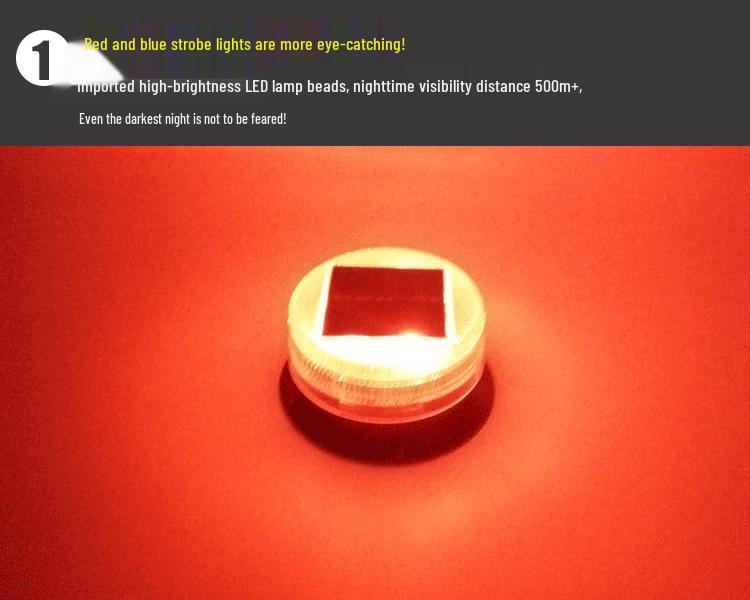 Solar LED Vehicle Strobe Light: Construction Safety Red/Blue Warning Flashers