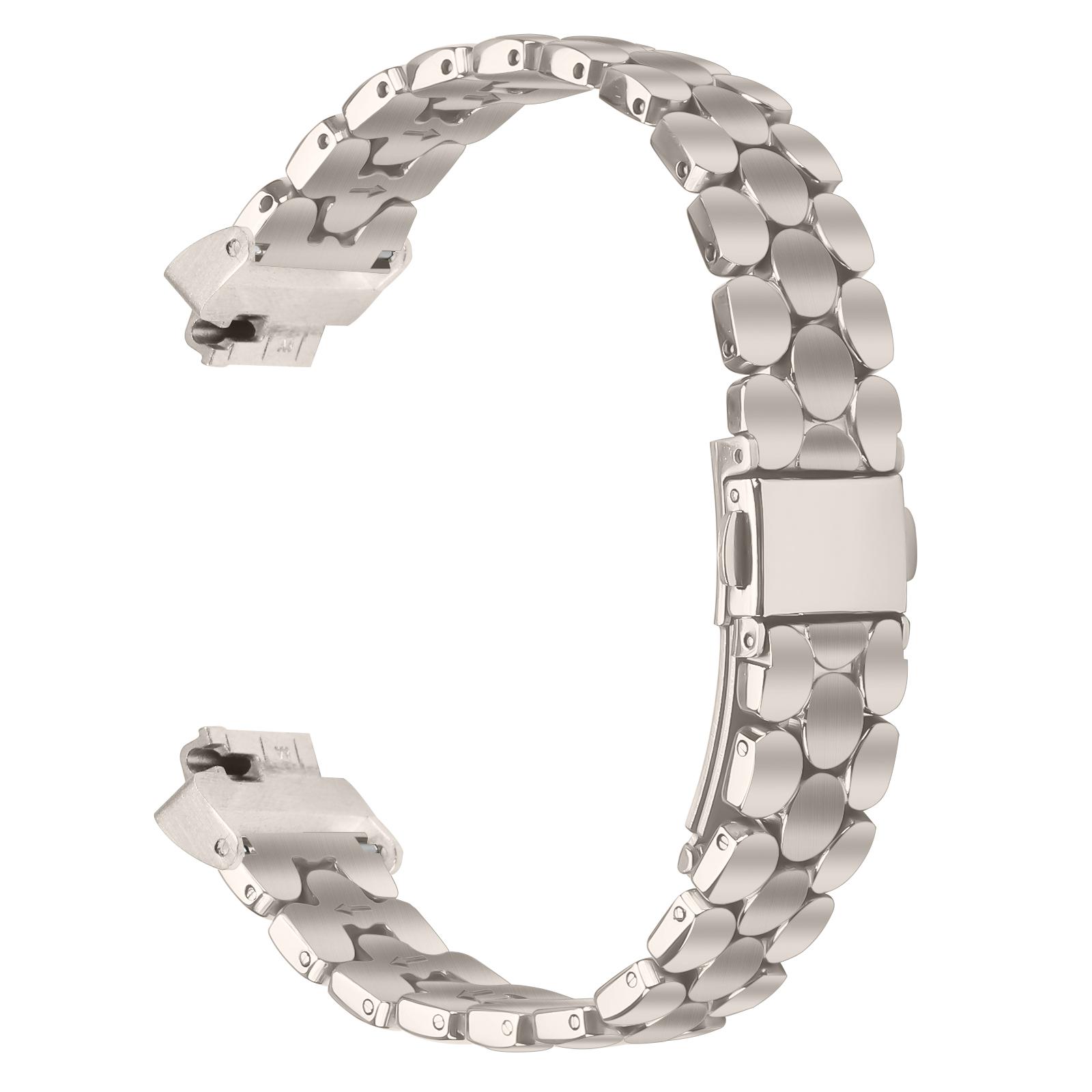 Metal Watch Band for Fitbit Inspire HR/Inspire 2/Inspire Pearl-Shape Stainless Steel Electroplating Wrist Strap