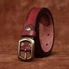 Women's Belt Retro Fashion and Personalized Emboss Leather Pin Buckle Pure Cowhide Korean Style Versatile Coarse Grain Jeans Belt Women