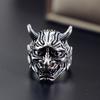 European and American Men's Trendy Metal Ring, Retro Style Cool and Handsome Design Totem Geometric Men's Ring