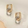 Minimalist Stainless Steel Fashion Gold Color U Shape Trendy Geometric Square Hoop Designer Earrings for Women Party Jewelry