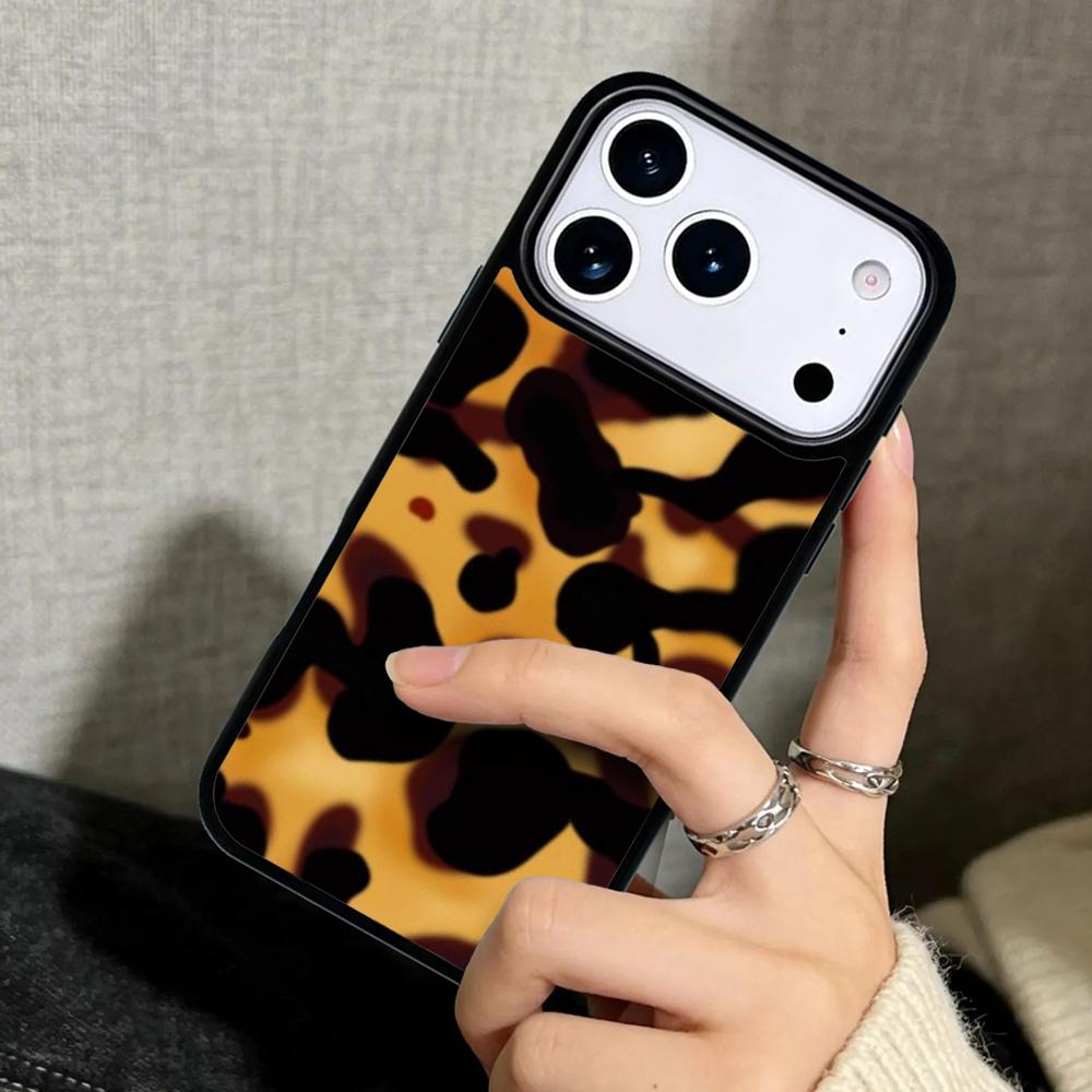 Capa Case for iPhone 17 Air 16 Pro Max 15 Plus 11 13 Mini 14 12 Back Phone Cover Tortoiseshell Tortoise Shell