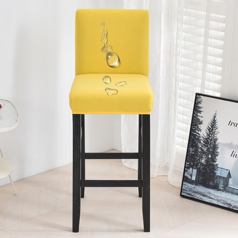 Waterproof Short Back Bar Chair Cover Solid color Stretch Swivel Chair Cover Stretch Small Size Bar Stool Seat Covers for Hotel Banquet Dinin