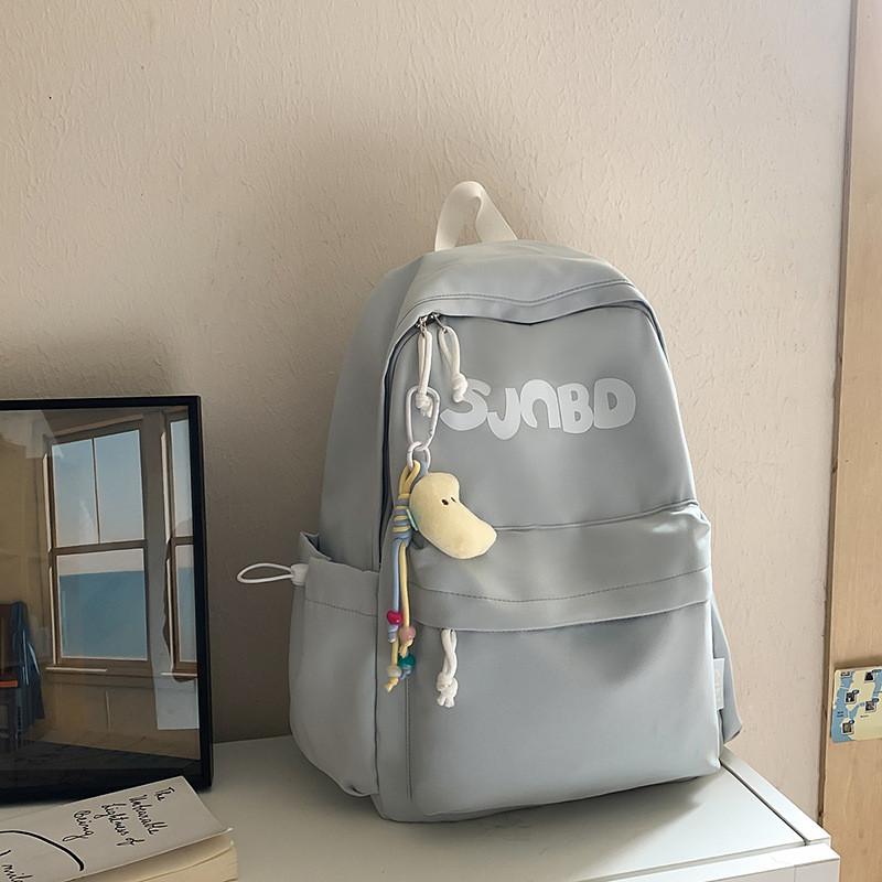 

Nylon Casual Large Capacity Backpack For Travel And School With Letter Print Design For Men And Women GrayBlue