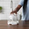 ABS, PP Retractable Bowl Rack White Multifunctional Draining Bowl Rack Space Saving Reusable Adjustable Plate Holders