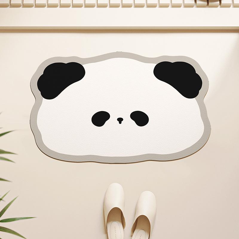 Cartoon Bathroom Non-Slip Floor Mat, Anti-Drop Diatom Mud Floor Mat, Quick-Drying Toilet Door Foot Pad, Diatom Mud
