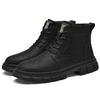 Men High Top Workwear Boots PU Low Heel Round Toe Lace Up Fashionable Classic Men Shoes