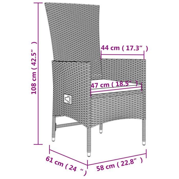 VidaXL Garden Dining Set and Cushions 9 Pcs Beige Poly Rattan, Dining Set, Dining Set 3157571