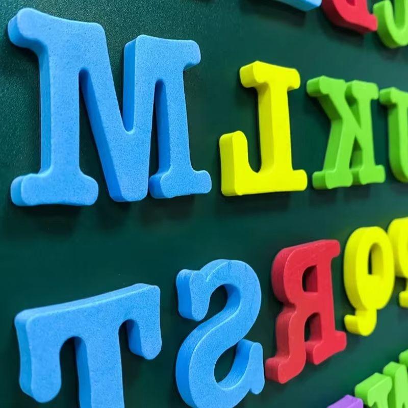 Magnetisk inlärning alfabetet Bokstäver Plast Kylskåpsdekaler Småbarn Barn lär sig stavning Räkna Pedagogiska leksaker