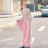 2025 Spring Fashion High-Waist Wide-Leg Pants & Slim Fit Sweatshirt Set