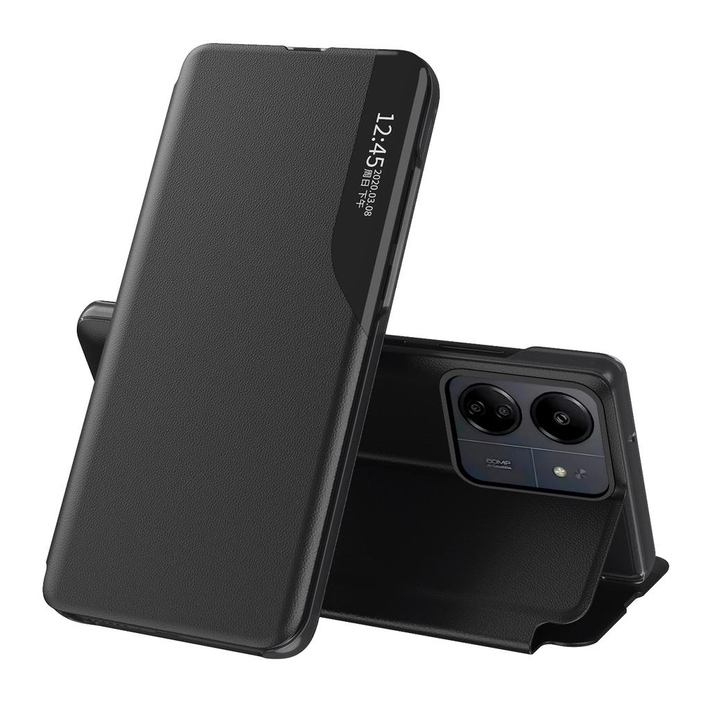 For Xiaomi Redmi 13C 4G/Poco C65 4G Leather Case View Window Stand Cover