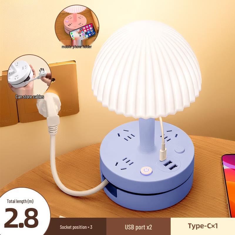 

Oeny E1 Multifunctional LED Bedside Lamp with Storage, USB & Power Outlets