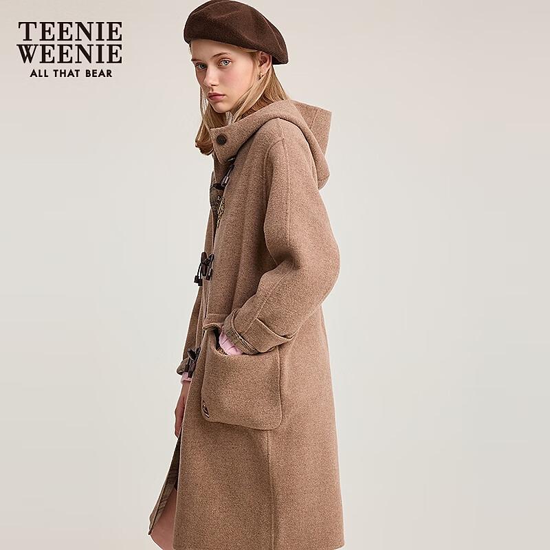 Teenie Weenie Women's Sheep Wool Blend Hooded Duffle Coat