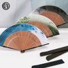 Folding Fan for Fan Fan Set with Short Fabric Seifu [Osaka Choseido] Men, Stylish, Business, Bag, Holder, Handkerchief, (gray)