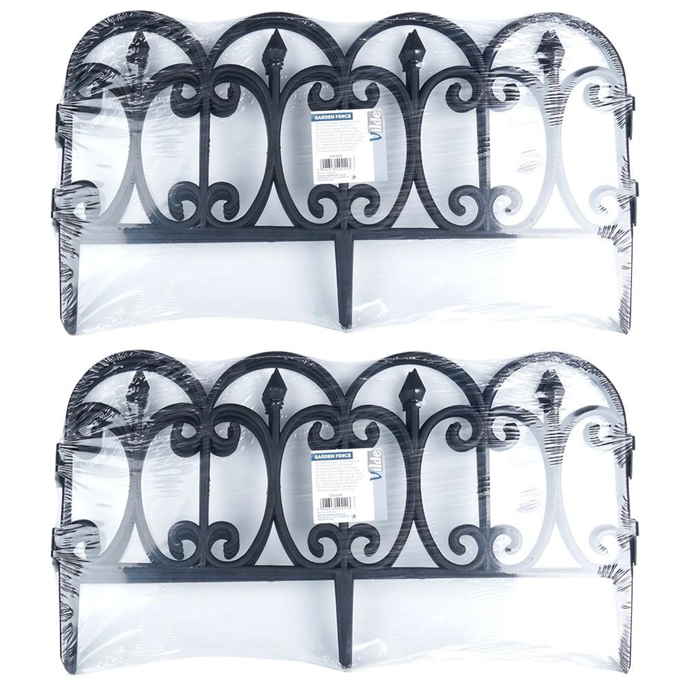 Black Garden Fence 60X33 Cm 8 Pcs.