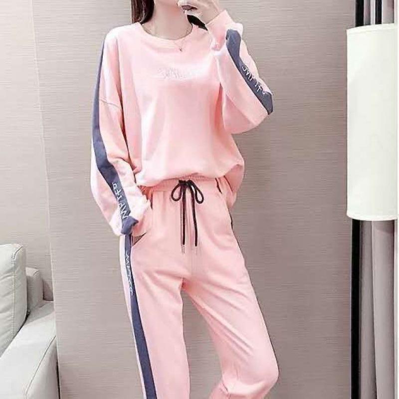 Große Größe Lässiger Mode-Sportanzug für mollige Mädchen, Koreanische Version, Locker, Schlank und Vielseitig, Zweiteiliges Set
