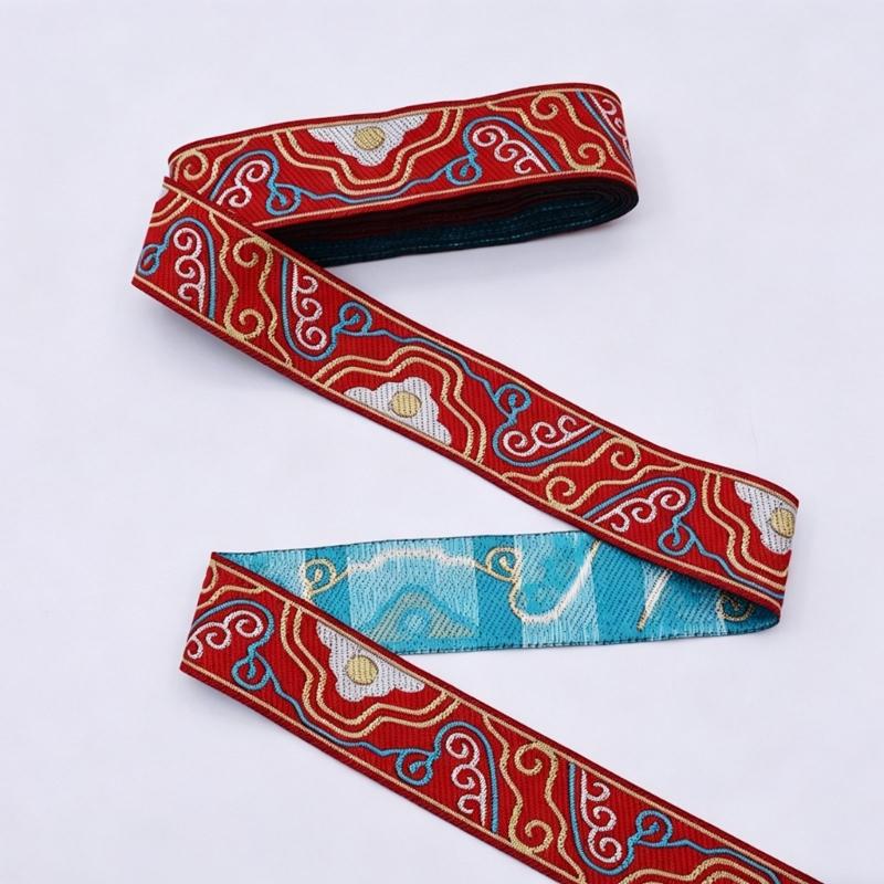 1.7M Long Embroidery Patches Cloud Pattern Fabric Ribbon Sewing Trim For Handmade Costume Curtain Sewing Embellishments
