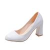 2025 summer foreign trade new low-top work shoes large size thick high heel shallow mouth foot cuff pointed thick heel round head women's shoes
