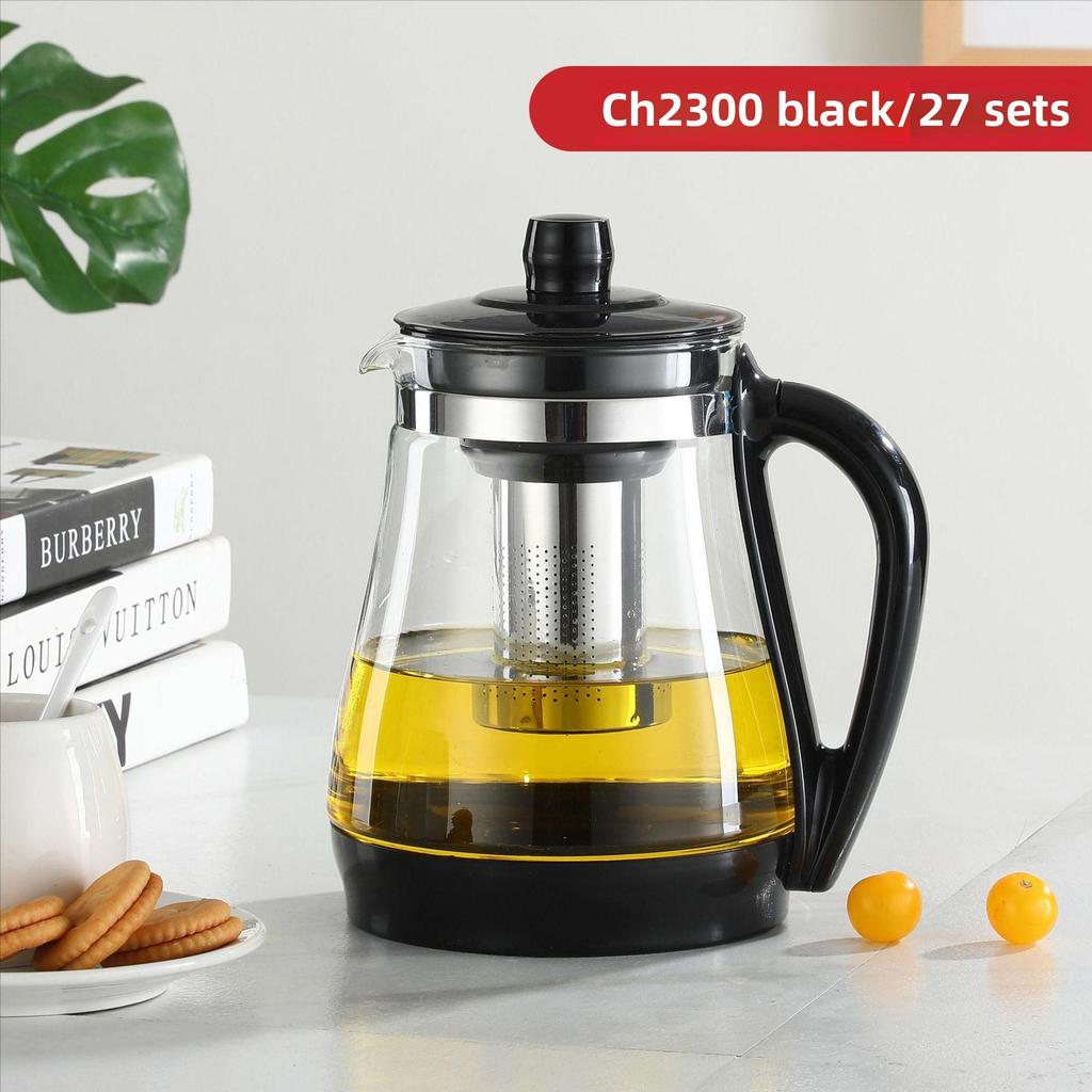 Large Capacity Heat-Resistant Glass Teapot with Filter for Kung Fu Tea
