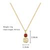 Geometrisches Vintage Rotes Emaille Zirkon Quadrat Halskette Ohrstecker für Damen Y2K Edelstahl Kette Schmuckset Geschenke