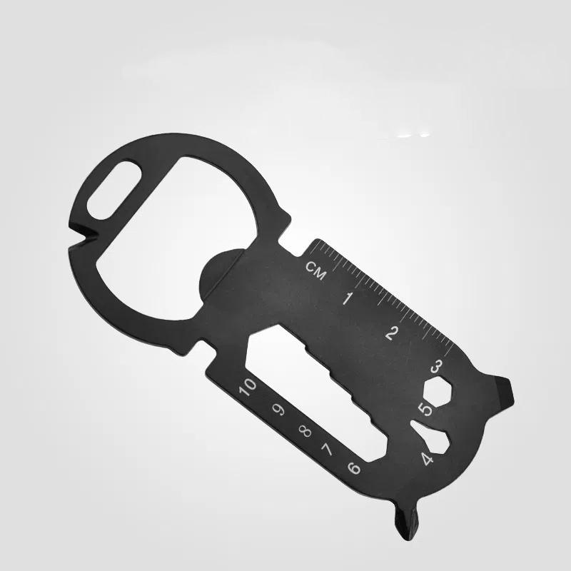 SS muntifunction mini EDC tools card beer openners knife key chain ruler screwdriver wrench Cross batch for M2-M6 portable outdo