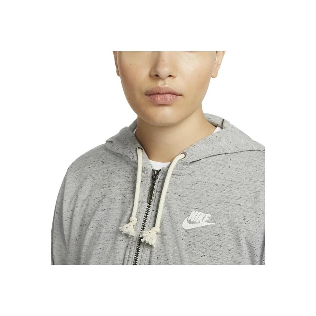 Nike Drawstring Letter Logo Print Solid Full Zip Casual Jacket Women Jacket Dark-Gray DM6387-063