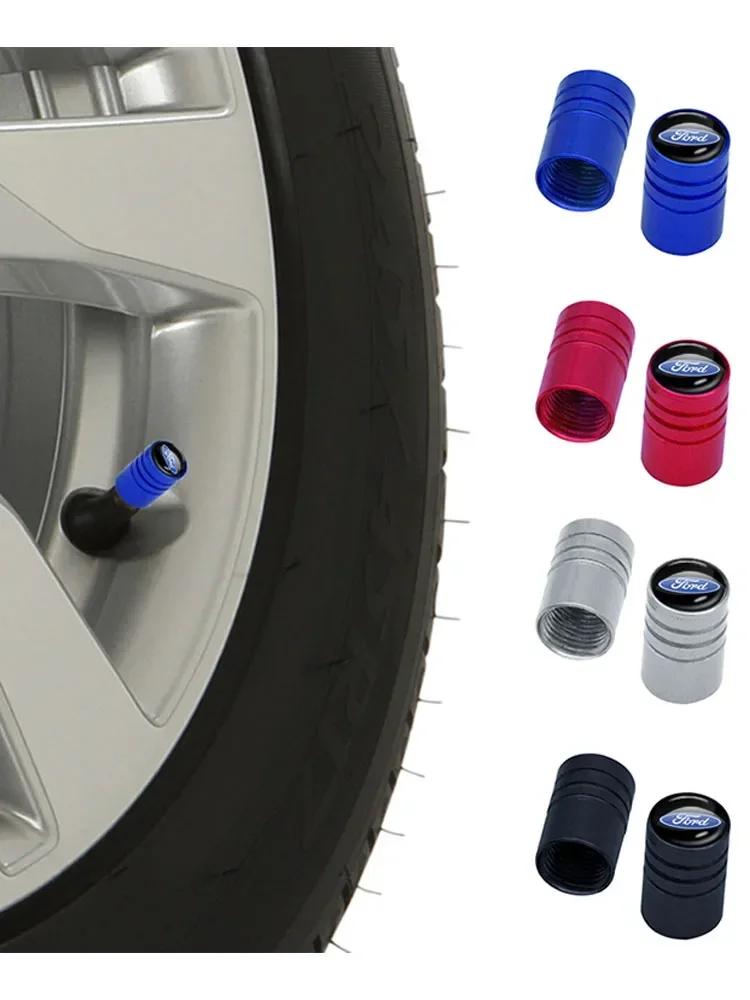 Car Sticker Ford New 2025 Hot 4PCS Round Car Tire Wheel Valve Cap Cover Auto Styling For Ford Mustang Raptor Fiesta Focus 2 3 4