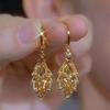 Exquisite Rhinestone Leaves Pendant Gold Color Earrings for Women New Fashion Trend Elegant Ladies Party Jewelry Birthday Gift