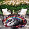 1pc Soft, Absorbent & Non Slip Rainbow and White Swan Round Rug Soft Circle Rug for Living Room & Bedroom Decor, Chair Mats, and Unforgettab
