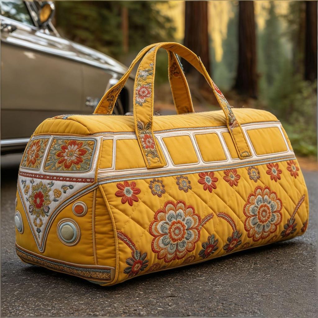 Retro Quilted Travel Bag, Bohemian- Weekend Travel Tote, Large-Capacity Carry- Luggage