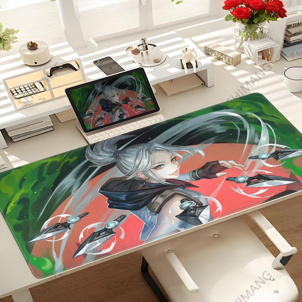 Hot Game Valorant Jett Mouse Pad XXL Gaming Accessories Office Gamer Keyboard Desk Mat NonSlip Laptop Large rubber Mouse pad