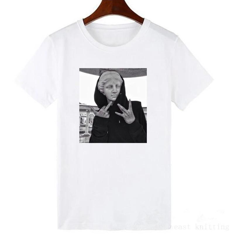 Neuestes Mode David Michelangelo Bedrucktes Grafik-T-Shirt Statue Kaugummi kauend Mode-Print Lustiges Harajuku-T-Shirt