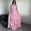 European and American Women's Cross-border Foreign Trade 2026 Neck Satin Dress Dress Women's Dress Waist Thin Cake Dress