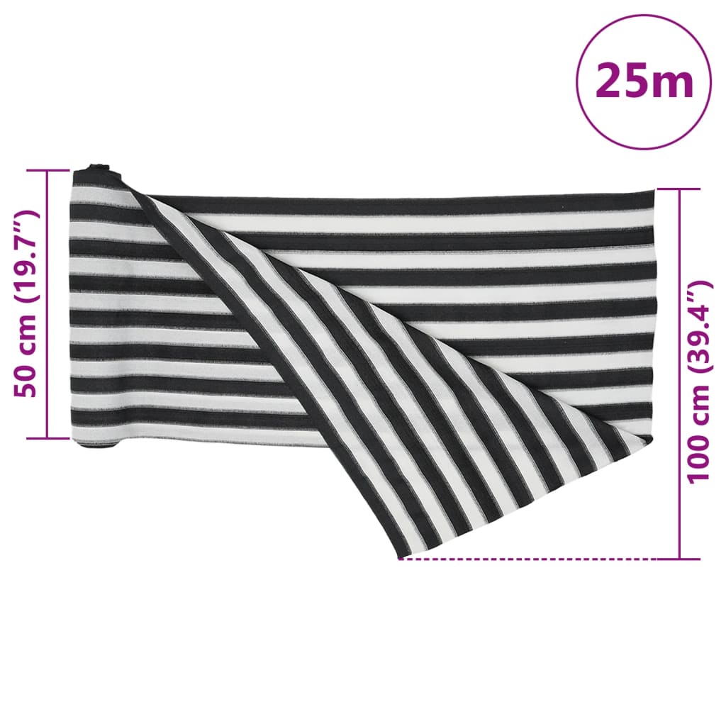 Privacy Fence Screen Anthracite and White 1 x 25 m HDPE 75 g m²