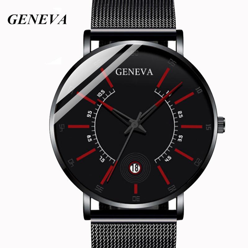 Fashion Business Watch Web Strap Men's Watch Stainless Steel watch Quartz watch New creative calendar watch