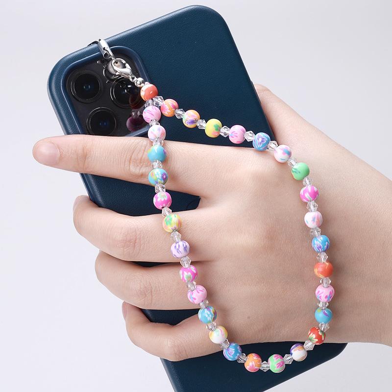 Creative Gravel Stone Mobile Phone Chain Women Girls Natural Bead Anti-Lost Fashion Jewelry Cellphone Strap Lanyard Hanging