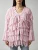 2026 Autumn/Winter French Tassel V-Neck Knit Cardigan Sweater