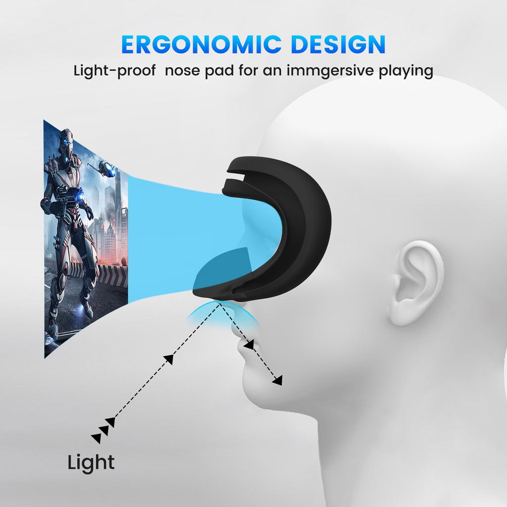 Silikonowa osłona twarzy VR odporna na pot do 3 zestawów słuchawkowych do okularów VR l Poduszka odporna na pot VR