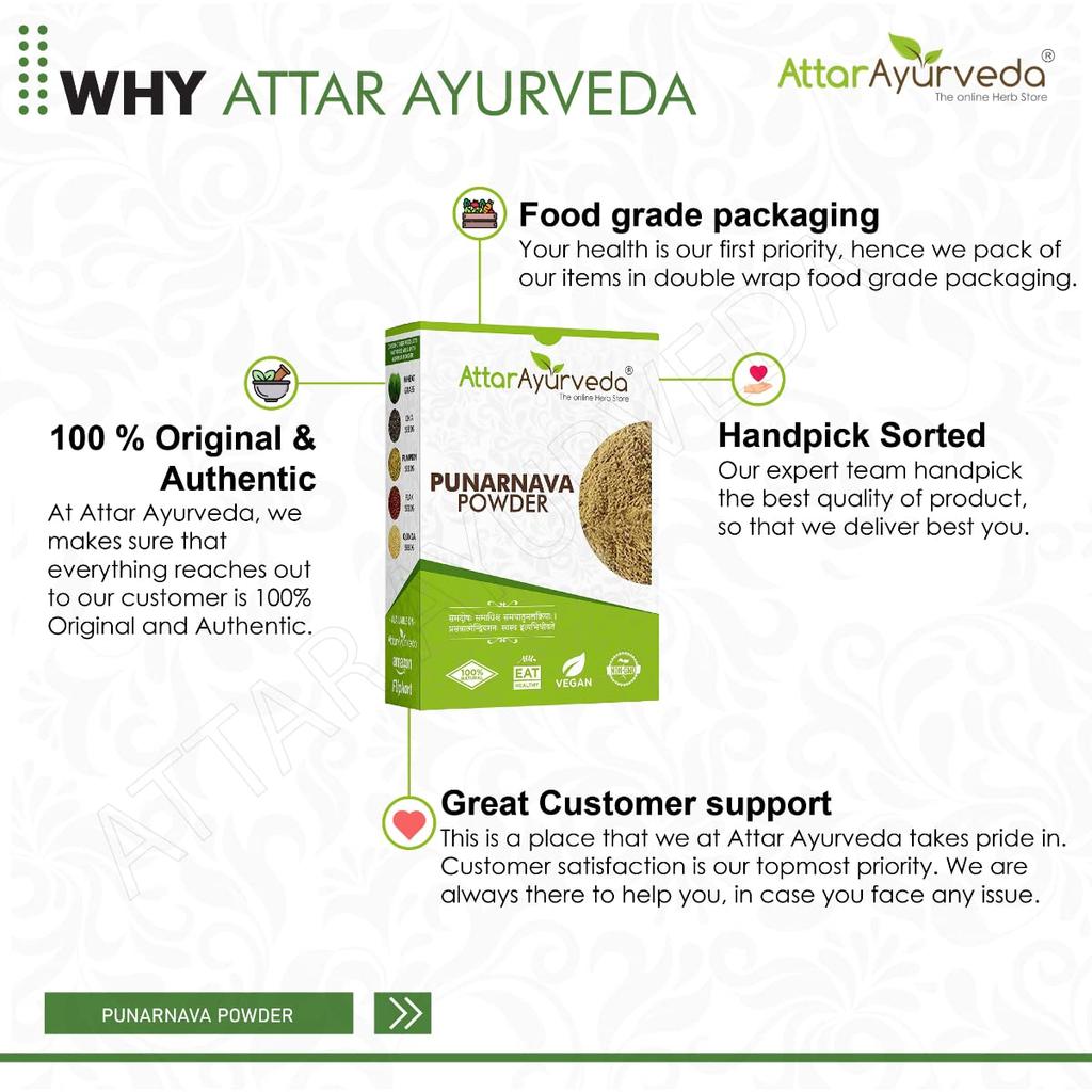 Attar Ayurveda Punarnava Polvere 250 g Polvere Erboristica Naturale Ayurveda Supporto Benessere Quotidiano Polvere Vegetale Pura