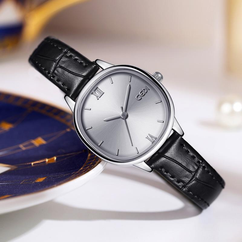 Premium Fritillary Plate Quartz Women'S Watch Fashion Versatile Leather Watch Women'S Simple Niche Waterproof Watch