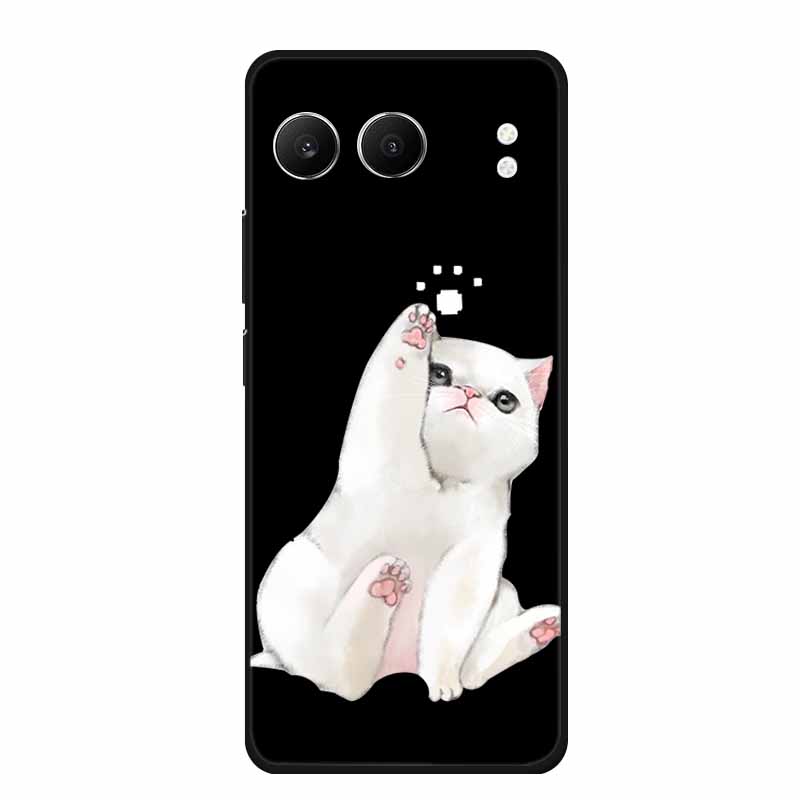For OnePlus Nord 4 Back Cover Case Cute Cartoon Cat Black Silicone Soft Phone Cases For OnePlus Nord 4 Case Nord4 6.74" Capa Bag