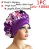 1 Stück Damen Satin Bonnet Elastisches breites Band Nachtschlafmütze Haarausfall-Abdeckung Kopfwickel Lockiges Federndes Haar Schönheit Chemo Cap Pflege