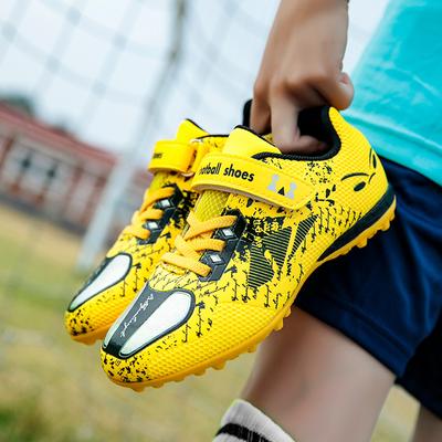Spring and Autumn New Boys and Girls Children's Soccer Shoes Outdoor Game Grass Training Sports Shoes Broken Nail Velcro Running Shoes