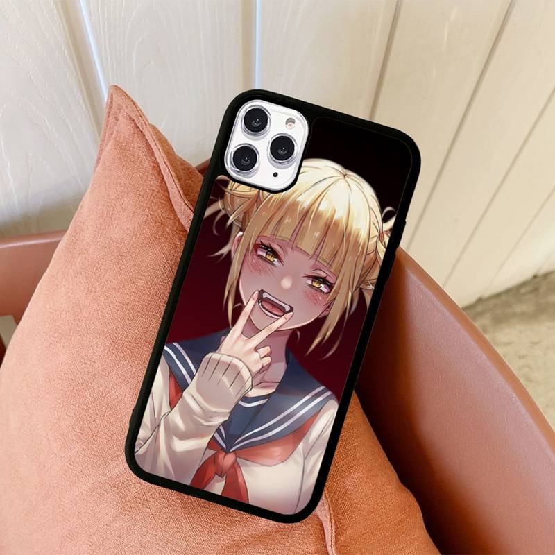 Anime Himiko Toga Phone Case Silicone PC+TPU Case for iPhone 11 12 13 Pro Max 8 7 6 Plus X SE XR Hard Fundas