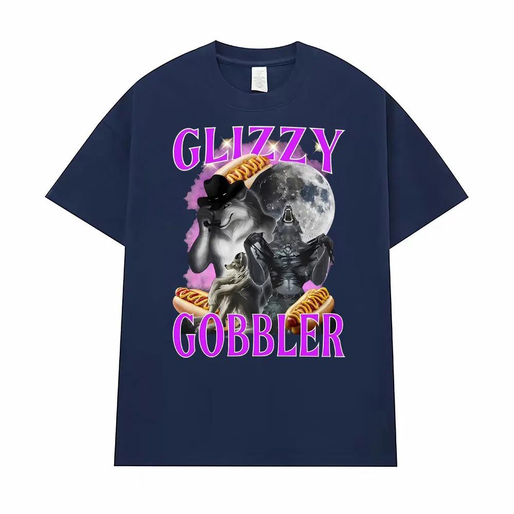 Glizzy Gobbler Funny Hot Dog Werewolf Emoji Graphic TShirt  Mens Trendy Cool Vintage Casual 100 Cotton Oversized TShirt